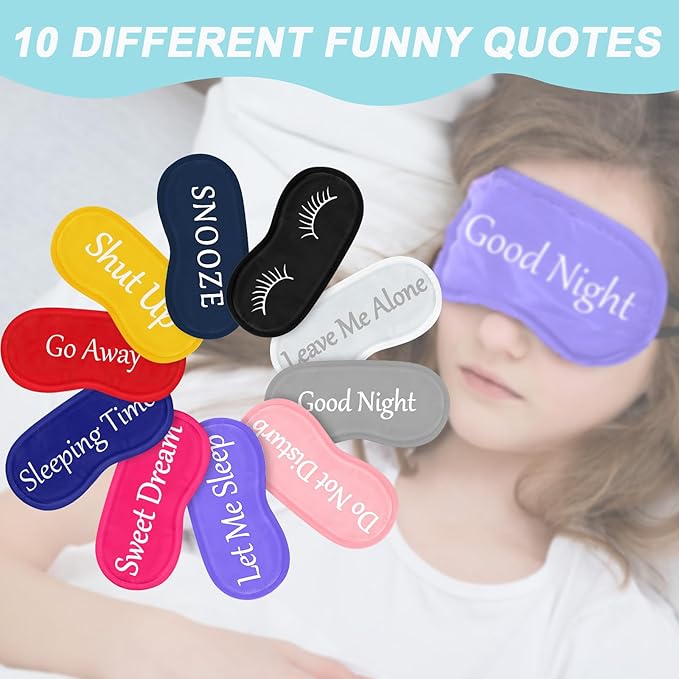 Eurzom 20 Pieces Funny Eye Sleeping Mask Bulk with Adjustable Strap Blackout Eye Sleep Mask for Night Blindfold Cover for Women Men(Fresh Colors) - Bloomnest