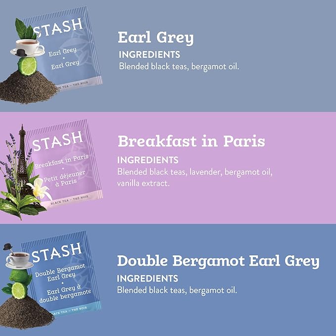 Stash Tea 6 Flavor The Earls Earl Grey Tea Assortment, 6 Boxes of 18 20 Tea Bags Each - Bloomnest
