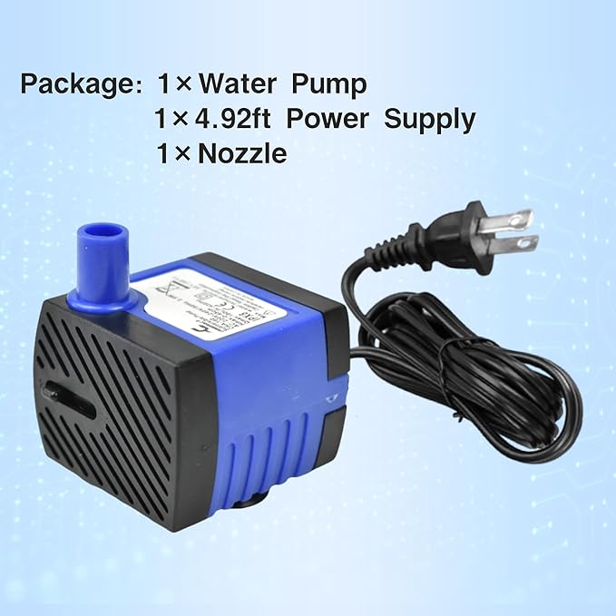 CONQUERALL 2.5W Mini Fountain Pump 42GPH Submersible Outdoor 1.48ft Head for Nano Fish Tanks - Bloomnest