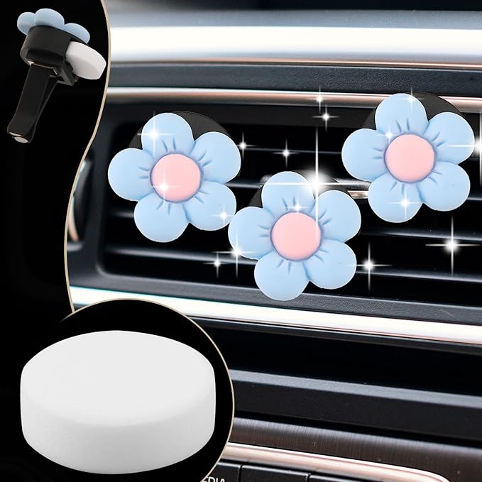 60Pcs Car Air Vent Clip Replacement Pads Unscented Essential Oil Perfumes Refill Pads for Car Air Freshener Clips Diffuser 17mm White Refill Replacement for Custom Fragrance - Bloomnest