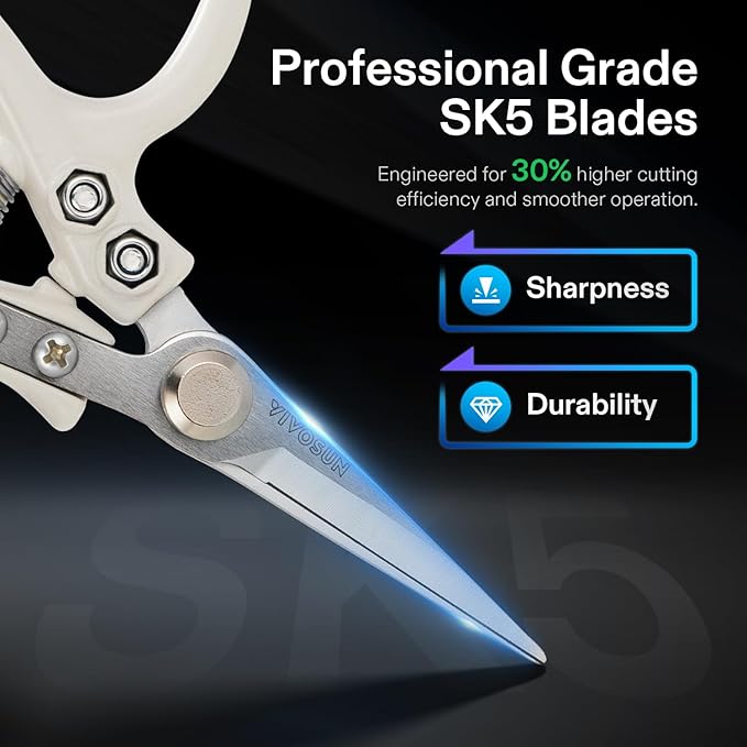 VIVOSUN Pruning Shears for Gardening, Lightweight Plant Pruners for Gardening, Garden Scissors for Cutting Flowers, Trimming Branches, Indoor Plant Scissors, Stylish Garden Gifts for Women - Bloomnest