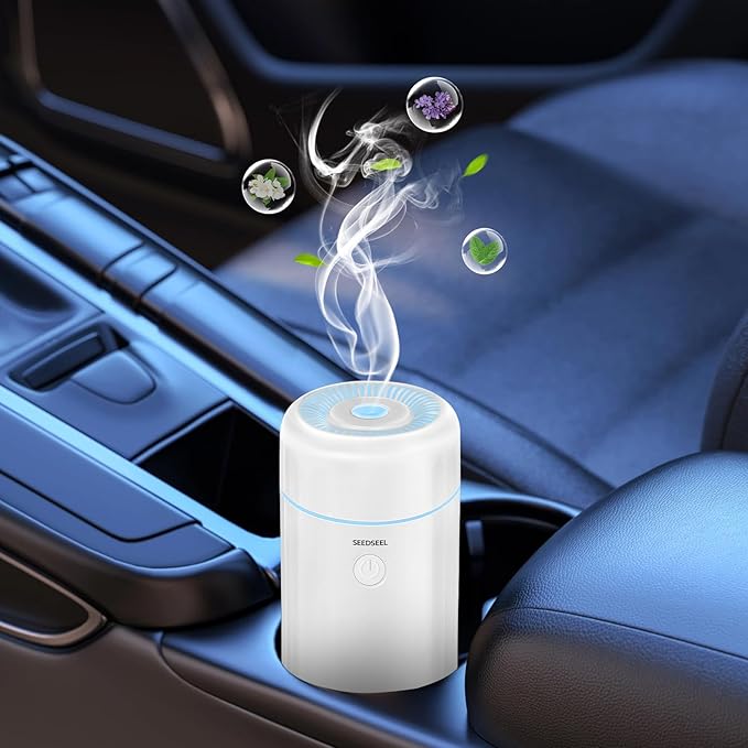 100ML Car Diffuser Humidifier, Cool Mist Air Essential Oil Diffuser with 7-LED Color Changing, Suitable for Car - Bloomnest