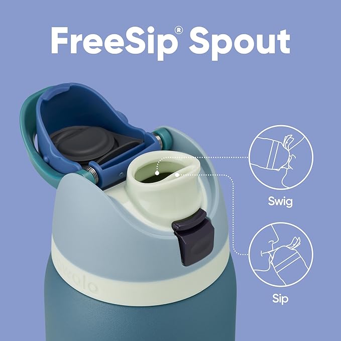 Owala FreeSip Insulated Stainless Steel Water Bottle with Straw, BPA-Free Sports Water Bottle, Great for Travel, 32 Oz, Denim Owala