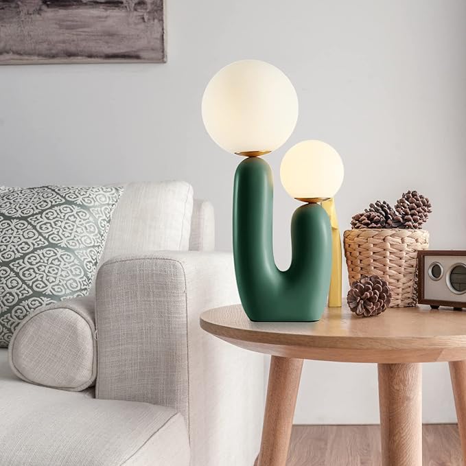 Arturesthome Nightstand Desk Lamp, Creative Nordic Living Room Bedside Bedroom Table Lamp with Light Bulbs, Green - Bloomnest