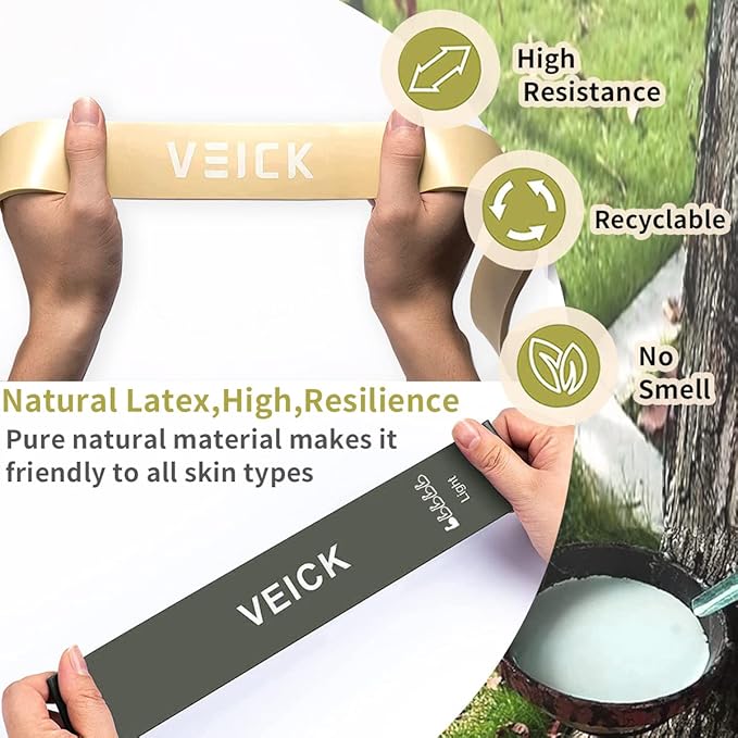 VEICK Resistance Bands for Working Out, Exercise Bands, Workout Bands, Pull Up Assistance Bands, Long Heavy Stretch Bands Set for Men and Women, Power Weight Gym at Home Fitness Equipment - Bloomnest