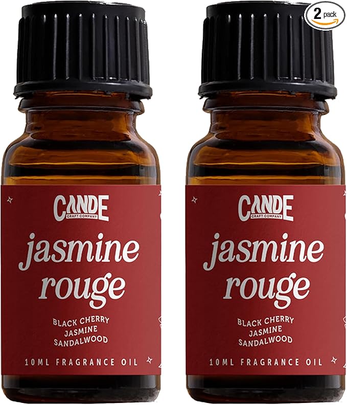 CANDECraftCo Premium Fragrance Oil – Diffuser Oils Fragrances Scented for Home, Candle Soap Making Supplies, Aromatherapy Blends for House (0.34 Fl Oz) (2-Pack, Jasmine Rouge) - Bloomnest