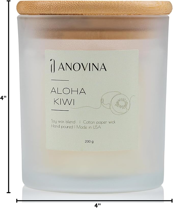 Anovina Fruity Scented Candle – Juicy Blend of Passionfruit, Pineapple, Kiwi & Coconut – Non-Toxic Soy Wax Blend – Candle Gifts for Women, Home or Kitchen - Bloomnest