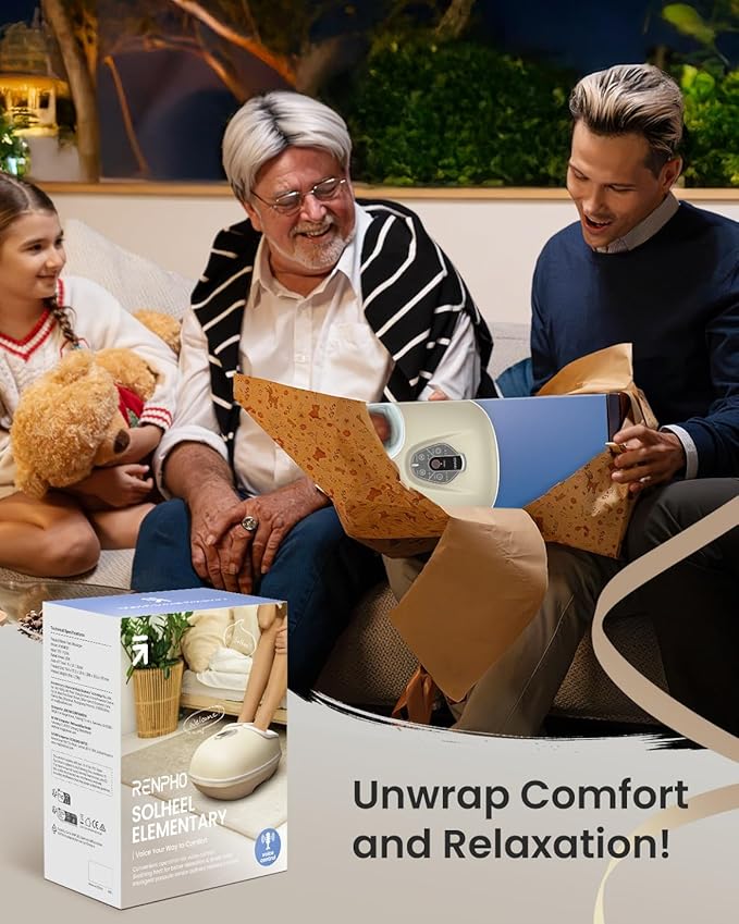 RENPHO Foot Massager Machine with Heat [2026 Upgraded], Shiatsu Foot Massager for Plantar Fasciitis, Birthday Gifts for Women, Wireless Control, Voice Control (New)
