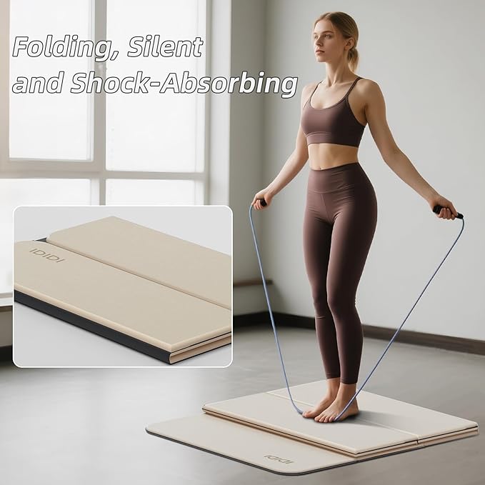 Foldable Yoga Mat Extra Thick 0.32 Inches Eco-Friendly POE Material, Non-Slip Design Fitness Mats, Multi-Purpose Workout Mats For Studio or Home Use (71 x 24 x 0.32 inches） - Bloomnest