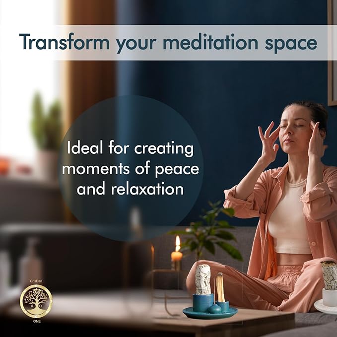 4-in-1 Palo Santo Holder, Sage & Incense Stick Burner – Ceramic White Ash Catcher Tray for Meditation, Yoga, Smudging & Spiritual Cleansing – Incense Holder for Sticks & Sage - Bloomnest