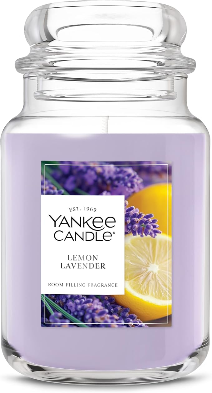 Yankee Candle Lemon Lavender Scented Candle, 22oz Large Jar with up to 150 Hour Burn Time, Giftable, Birthdays - Bloomnest