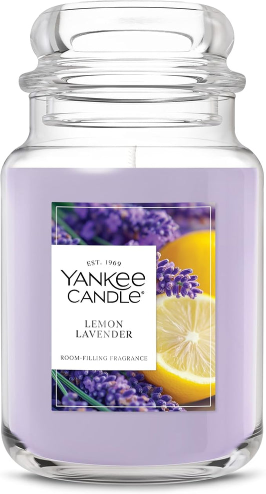Yankee Candle Lemon Lavender Scented Candle, 22oz Large Jar with up to 150 Hour Burn Time, Giftable, Birthdays - Bloomnest