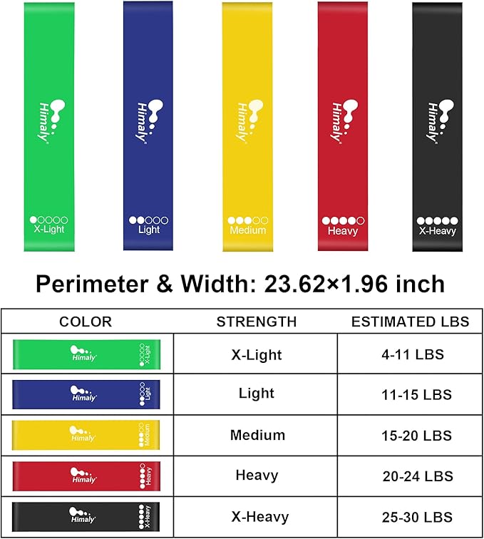 Resistance Bands Set, Himaly Exercise Bands Strength Training Fitness Bands Workout Elastic Bands with Legs Ankle Straps, Door Anchor, Handles & Carry Bag for Home Outdoor Workouts - Bloomnest