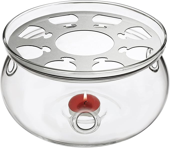 CnGlass Universal Glass Teapot Warmer,Handcrafted with Heat Proof & Lead-Free Glass Tealight Warmer 5.3 in/13.5cm diameter (Candle not Included) - Bloomnest