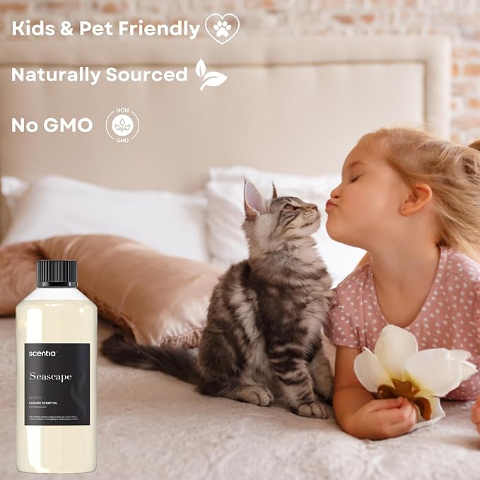 Scentia Hotel Diffuser Oil Inspired by 5-Star Hotel Scent - 500 ml 16.9 fl oz - Fragrance Oil Blend Botanical Jasmine & Marine Notes for Aromatherapy Diffusers - Escapade, Mothers Day Gift - Bloomnest
