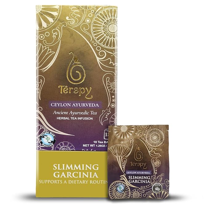 Térapy Ceylon All Day Slimming Tea | All Natural Herbal Ingredients featuring Garcinia Cambogia | Organic Herbal Slimming Tea Bags | Eco-friendly Individually Wrapped Tea Bags - 18 Count - Bloomnest