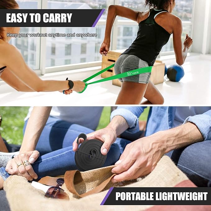 VEICK Resistance Bands for Working Out, Exercise Bands, Workout Bands, Pull Up Assistance Bands, Long Heavy Stretch Bands Set for Men and Women, Power Weight Gym at Home Fitness Equipment - Bloomnest