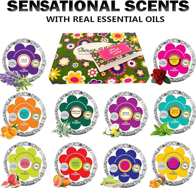 Shower Steamers for Women Gift Set – 24 Pack (4 Boxes of 6), Aromatherapy Shower Bombs w/Essential Oils, Relaxing Shower Melts, Perfect Spa Gift for Christmas, Stocking Stuffers for Women, Men, Teens - Bloomnest