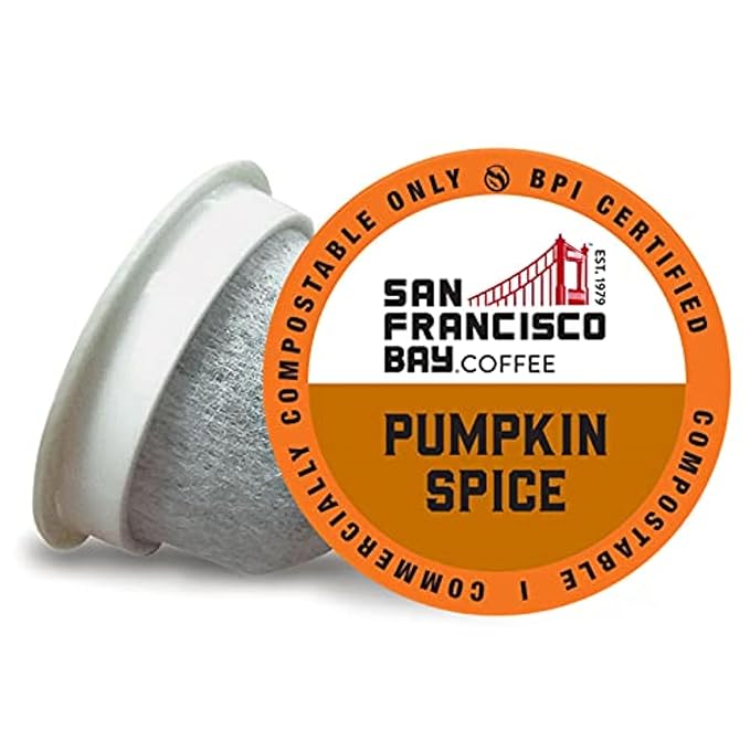 San Francisco Bay Compostable Coffee Pods - Pumpkin Spice (80 Ct) K Cup Compatible including Keurig 2.0, Flavored, Medium Roast - Bloomnest