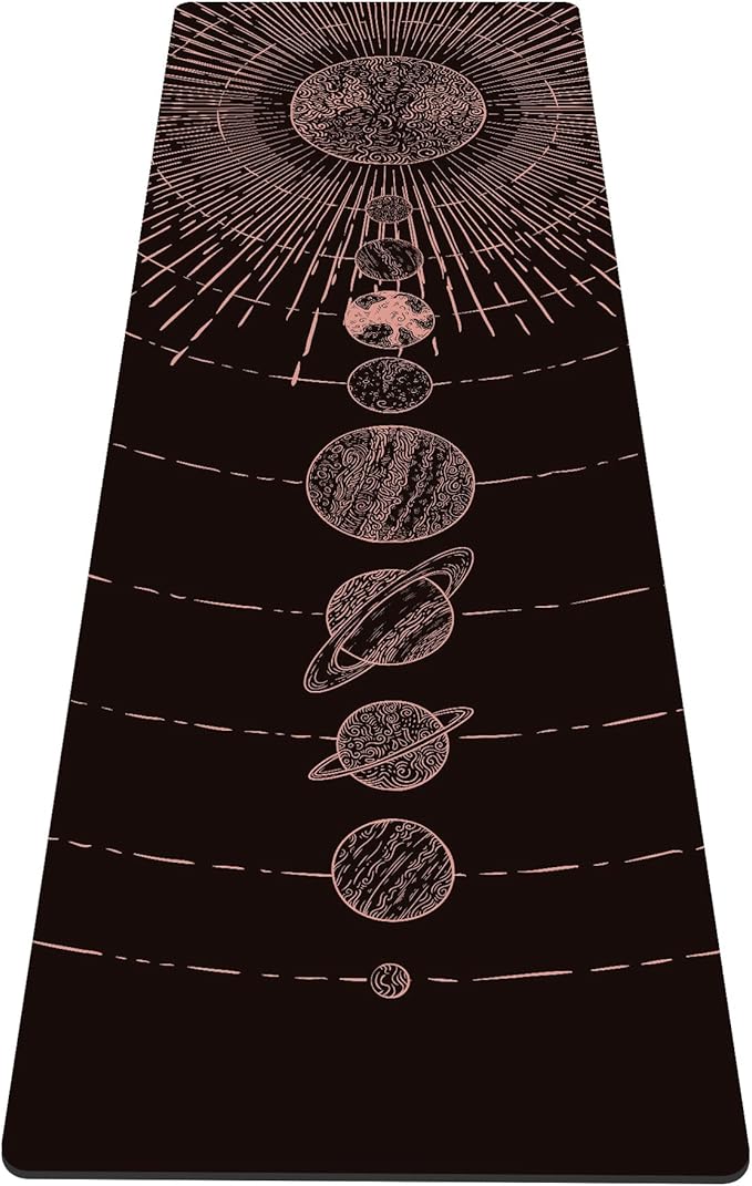 nuveti Yoga Mat Print Extra Thick TPE Non Slip Fitness Exercise Mat with Carrying Bag,72"x24" Extra Thick 6MM Exercise & Workout Mat for Yoga, Pilates Fitness and Floor Exercises - Bloomnest