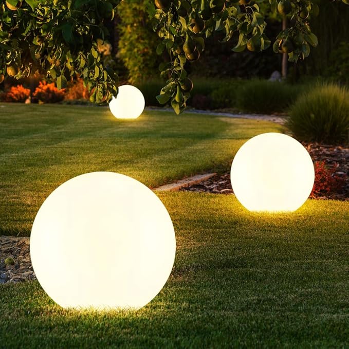 50CM/20-inch Large LED Globe Orb Light, Rechargeable LED Ball Light, Dimmable 16 RGB Colors Globe Floor Lamp w/Remote, Indoor/Outdoor Waterproof Glowing Orb Mood Lamp for Home Garden Patio Party - Bloomnest