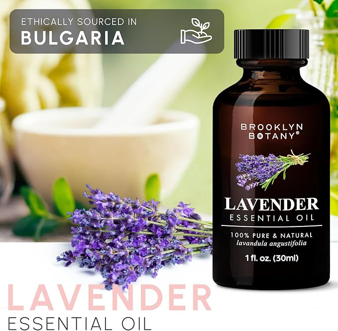 Brooklyn Botany Lavender Essential Oil - 100% Pure and Natural - Premium Grade Oil with Dropper - for Aromatherapy and Diffuser - 1 Fl Oz - Bloomnest