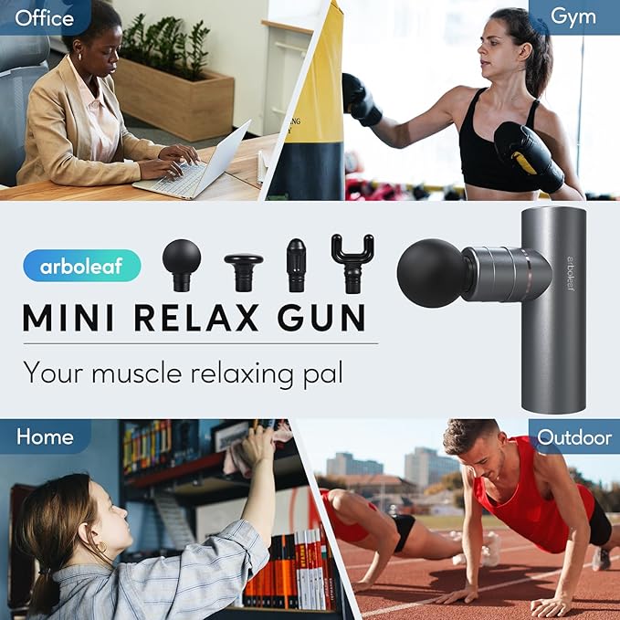 arboleaf Massage Gun Deep Tissue, Full-Metal Electric Portable Hand Held Massager Gun for Back, Body Sore Muscles, Pain Relief, Gifts, Office, Home, Athletes - Bloomnest