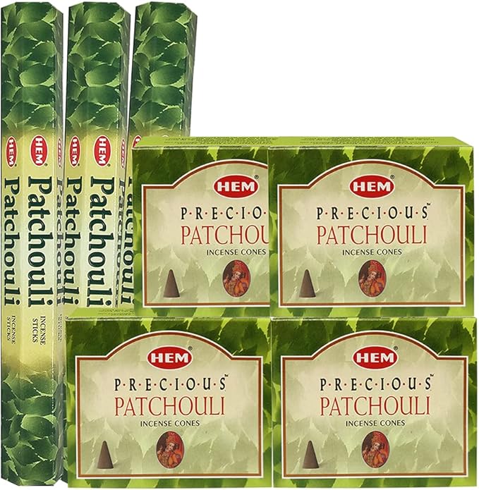 TRUMIRI Patchouli Incense Sticks and Cone Incense Holder Variety Pack Bundle TRUMIRI