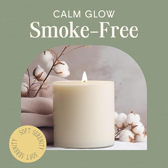 Mister Candle Dripless Vanilla Scented Ivory Pillar Candle Hand Made Vanilla Pillar Candles with Essential Oils for Home Decor, Premium Wax, 80 Hr Burn Time (4x4 inch) - Bloomnest