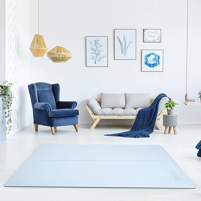 Large Yoga Mat (6'x4') – 1/4" & 1/2" Thick Exercise Mats for Home Workout, Extra Wide Workout Mats for Home Gym, Yoga, Pilates, Stretching, Floor & More