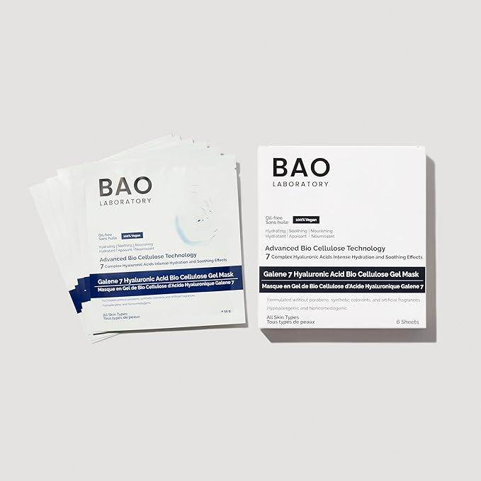 Gel Mask 1 pc - Galene 7 Hyaluronic Acid Bio Cellulose | Intense Hydration & Soothing Effects Gel Mask for Face | 100% Vegan, 55 g - Bloomnest