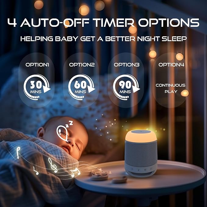 White Noise Machine for Sleeping with Night Light，Baby Sound Machine– 29 Soothing Sounds，Rechargeable White Noise Machine for Kids Adults Sleep, Portable Lullaby Machine Baby Soother - Bloomnest
