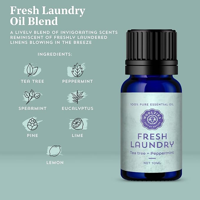 Laundry Essentials Essential Oil Set: Use with Wool Dryer Balls or Oil Diffuser Elevate Your Laundry with All-Natural Aromatherapy Scents | Fresh Laundry, Chamomile Bliss, Pure Linen 10 ML - Bloomnest