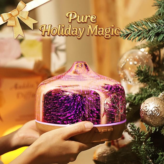 Porseme 500ml Glass Essential Oil Diffuser Aromatherapy Ultrasonic Cool Mist Humidifier 15-21 Running Hours Diffusers with Remote Control for Sleeping Office Working Yoga Rest and Spa - Bloomnest
