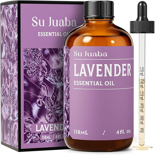 SU JUABA Lavender Essential Oil 4 Fl Oz, 100% Pure Natural Aromatherapy Oil for Diffuser, Skin Care, Relaxation, Sleep, Wool Dryer Balls - 118ML Bloomnest
