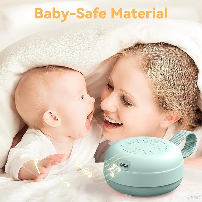 Portable Sound Machine for Baby | White Noise | 12 Soothing Sounds | Noise Canceling for Travel, Office, Nursery | Baby Shower | Registry Gift | Sleep Soother for Babies Kids Adults | Mint - Bloomnest