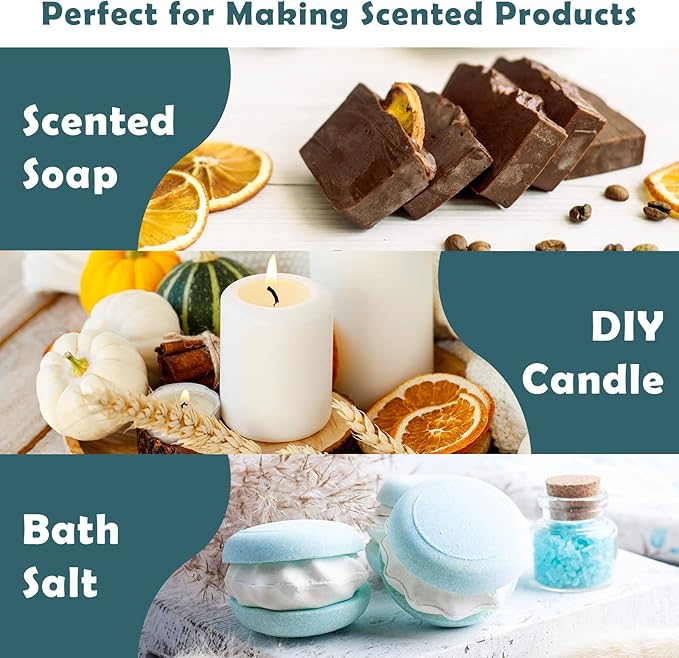 Bakery Fragrance Oils, Holamay Scented Essential Oils for Soap & Candle Making, Aromatherapy Diffuser Oil Scents (10 Packs of 5ml) - Creamy Vanilla, Gingerbread, Chocolate, Pumpkin Pie and More - Bloomnest