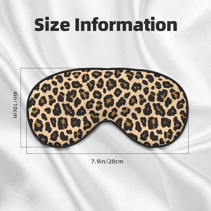 Sleep Eye Mask Brown Leopard Sleep Mask for Women Men Comfortable Eye Mask with Adjustable Strap Soft Eye Cover Blindfold for Travel Yoga Nap Shift Work - Bloomnest