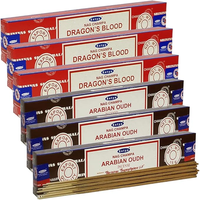 Dragons Blood Arabian Oudh Incense Sticks & Holder Bundle Variety Pack from House of Nag Champa Incense Sticks and Trumiri TRUMIRI