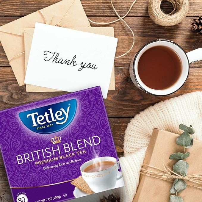 Tetley British Blend Premium Black Tea, 80 Teabags (Pack of 6) - Bloomnest