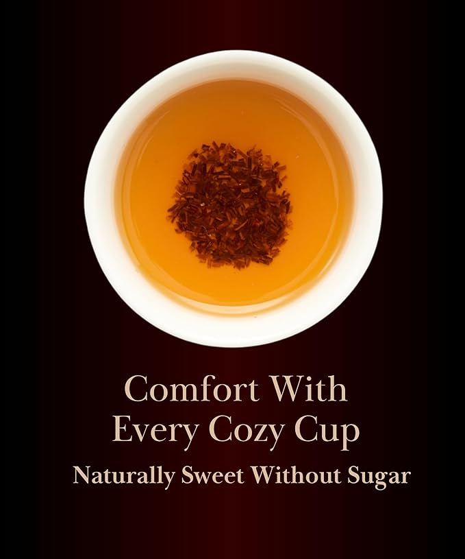 EZR Leaf Apple Cinnamon Rooibos Tea Caffeine Free Decaf Herbal Tea, 20 counts 2.1 Once Pyramid Tea Bags, Naturally Sweet, Relaxing Sleep Blend - Bloomnest