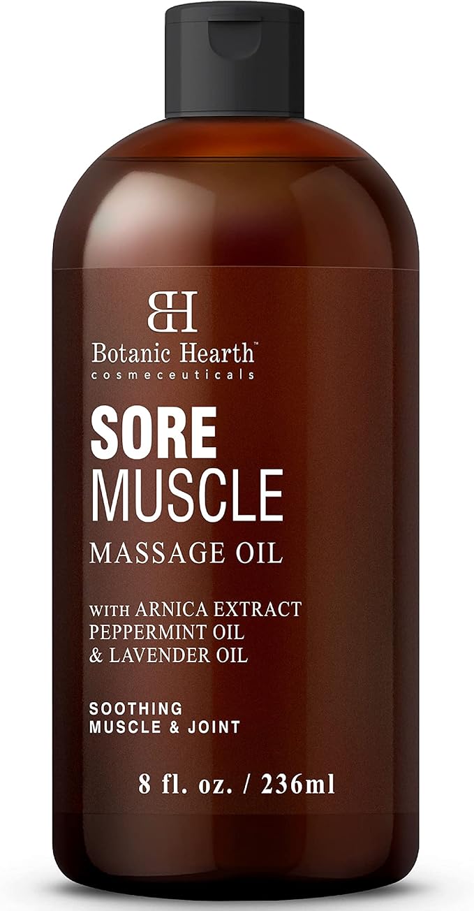 Botanic Hearth Sore Muscle Massage Oil | with Arnica Montana Extract and Essential Oils | Warming and Relaxing | Soothes Tired Sore Muscles and Joints, 8 Fl Oz - Bloomnest