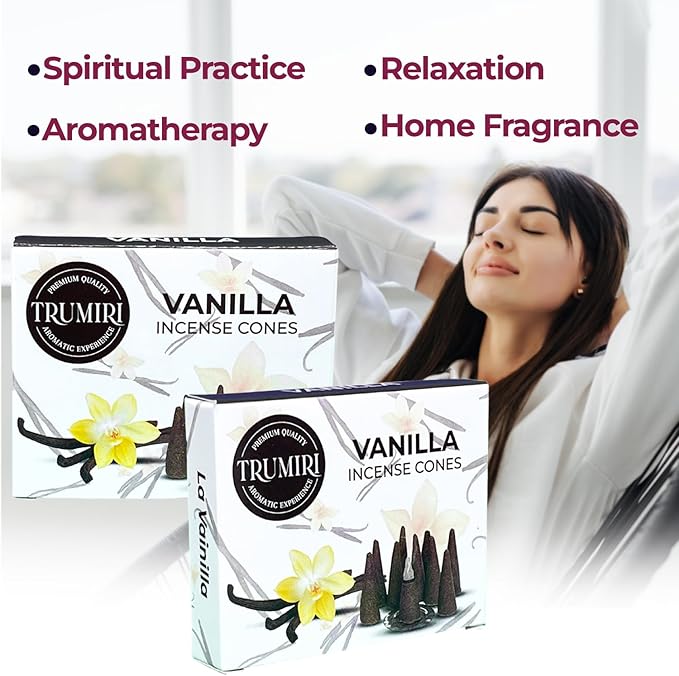 Vanilla Incense - 60 Cones, Six Packs of 10, Scented TRUMIRI