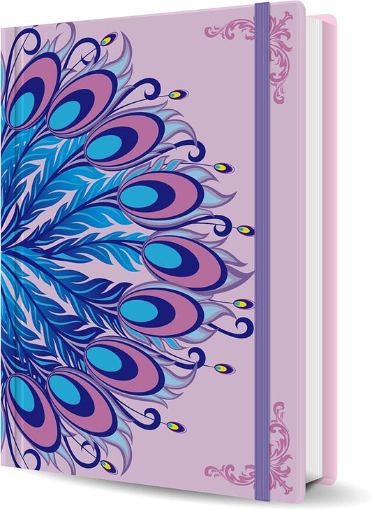 TIEFOSSI A5 Journal Notebook-College Lined Ruled Hardcover Journals for Writing Women-100gsm Thick Paper 224 Numbered Pages-Peacock Feather Embossed Journal-Daily Journal for Writing - Bloomnest