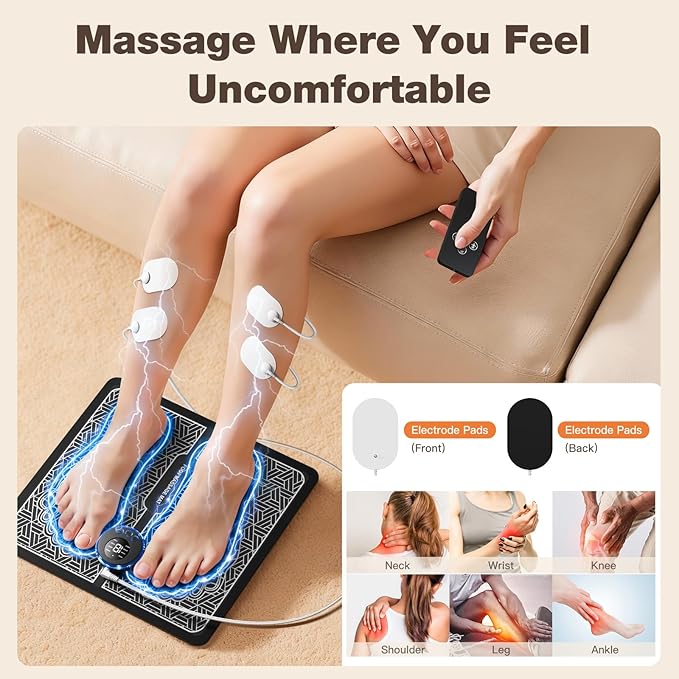 Transcutaneous Electronic Nerve Stimulator and Powered Muscle Stimulation for Pain Relief, EMS Foot Massager Bloomnest