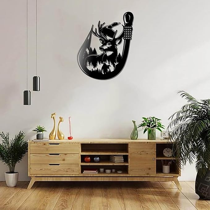 Lovely POD Personalized Hunting Metal sign, Hunting Art, Deer Hunting And Fishing Metal Wall Art Led Light Hunter Sign Decoration For Home, Deer Hunting Home Decor Housewarming Gifts - Bloomnest