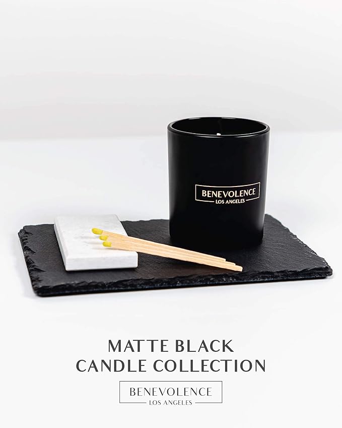 Benevolence LA Pine Scented Candle | Soy Christmas Candles, Black Candle for Home | Holiday Candles Gifts for Women and Men | Home Fragrance | Aromatherapy | Bathroom Freshener | 8oz, 45 Hour Burn - Bloomnest