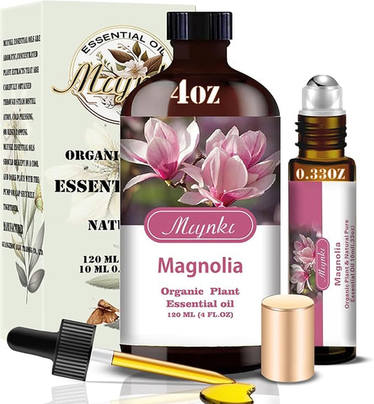 Magnolia Fragrance Oil-Magnolia Essential Oil 4.33oz (130ml)-100% Pure Natural Scent for Diffusers, Candles, Soap Making & Aromatherapy-Relaxing Home & Gift Essential Oil for Bath, Massage - Bloomnest