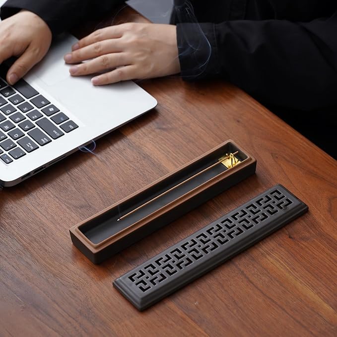 CEREMONY Incense Holder for Sticks，Ceramic Insence-Stick Holder Ash Catcher，Incense Holder Timkburner for Meditation Yoga Spa Room Decor