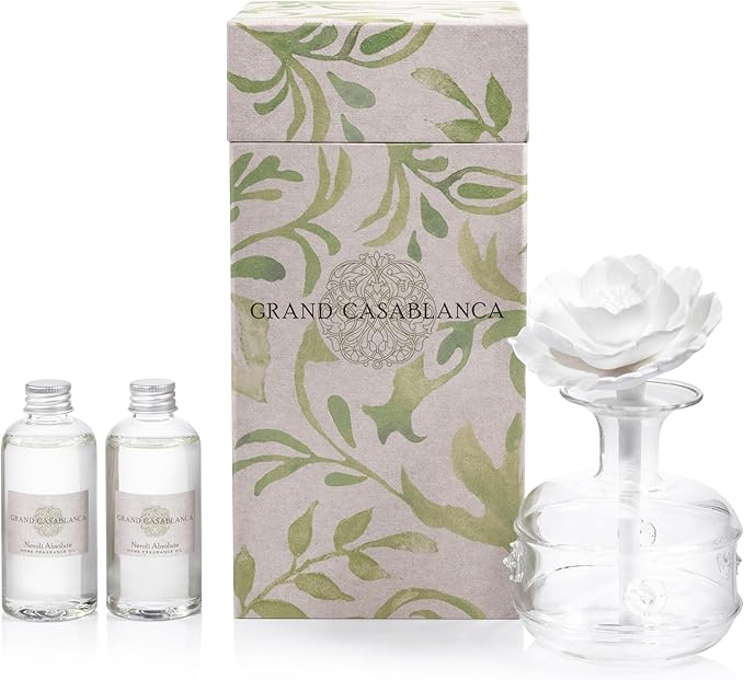 Zodax Grand Casablanca Porcelain Oil Diffuser - 6.76 oz -Neroli Absolute